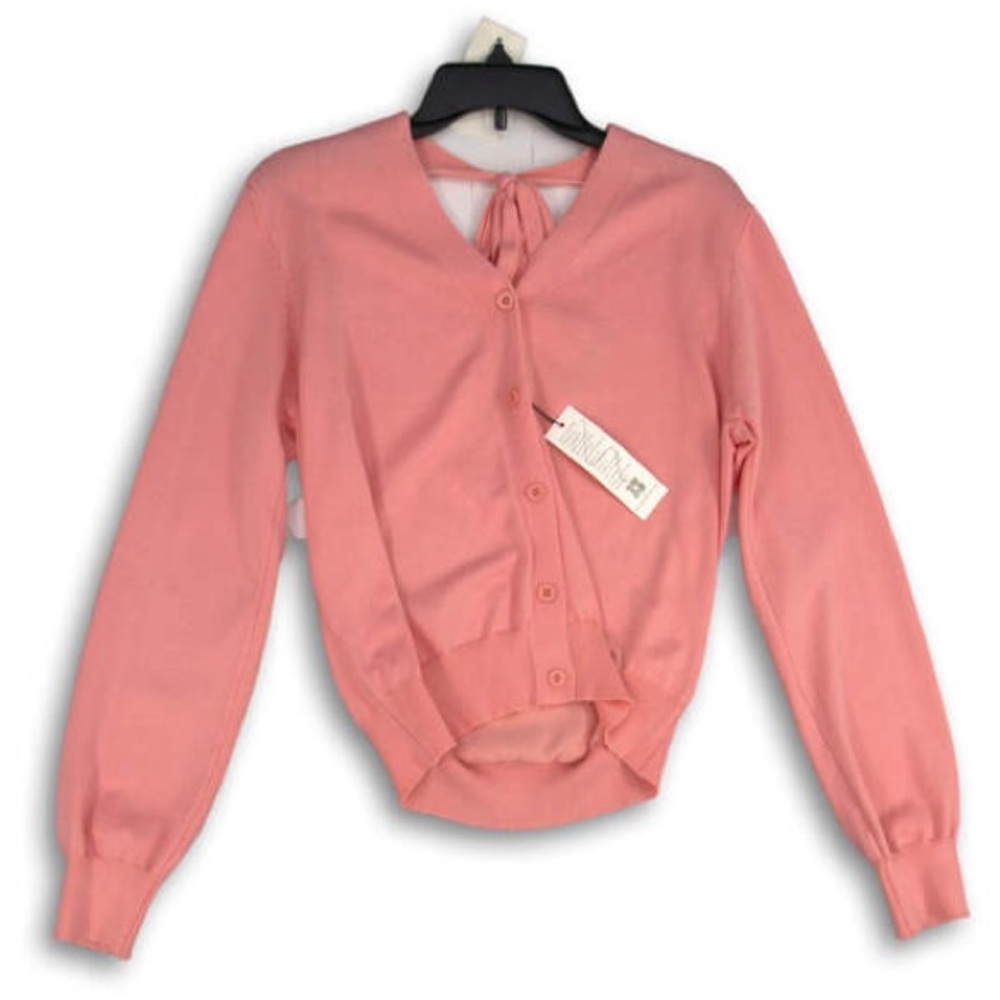 Kate Kasin Pink Button Up Cardigan Size Small